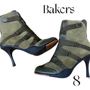 Bakers Women's Green and Dark Olive Ankle Booties